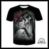 T-shirt Tête de Mort Couple Démoniaque