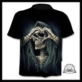 T-shirt Tête de Mort Faucheuse Coeur