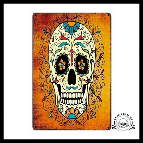 Poster Crâne Mexicain Couleur