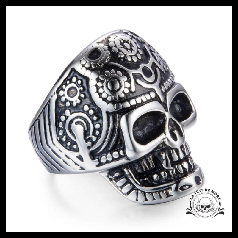 Bague T te de Mort Mexicaine Femme Acier La T te de Mort