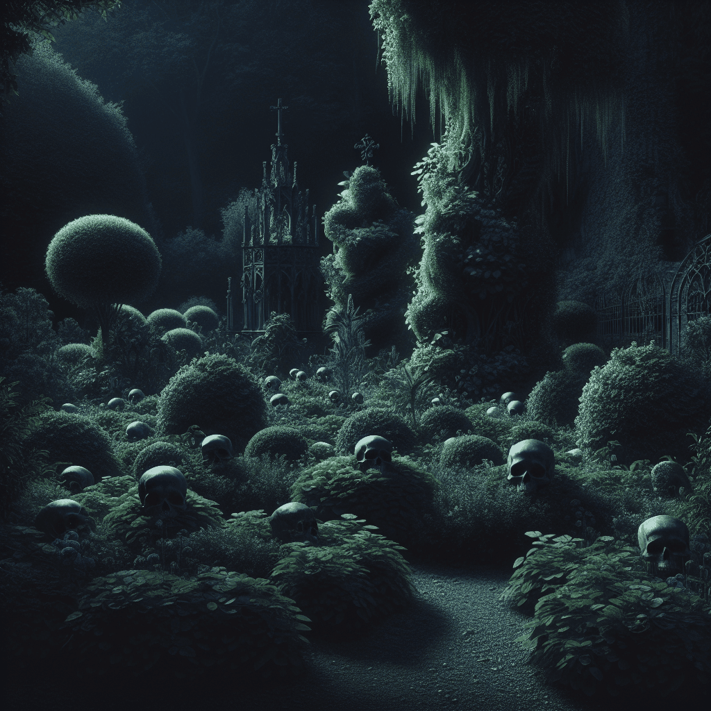 Le Jardin Gothique : Têtes de Mort et Symboles Mystiques Extérieurs