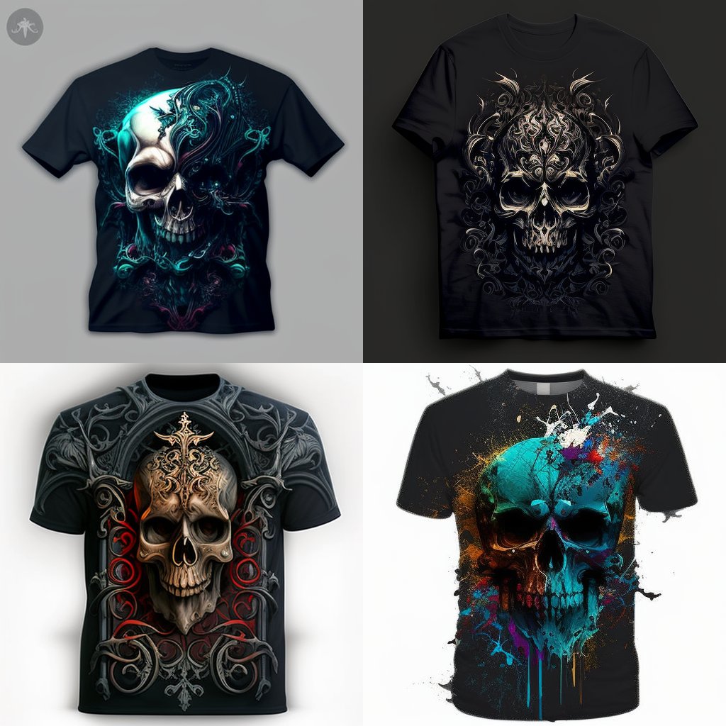 Impression rigide for Sale avec l'œuvre « T-shirts tête de mort