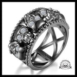 Alliance Tête de Mort Femme (Argent)