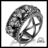 Alliance Tête de Mort Femme (Argent)
