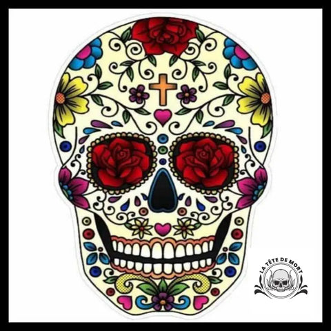 Autocollant Tête de Mort Mexicaine