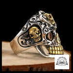 Bague Crâne Dieu Solaire (Argent)