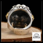 Bague Crâne Dieu Solaire (Argent)