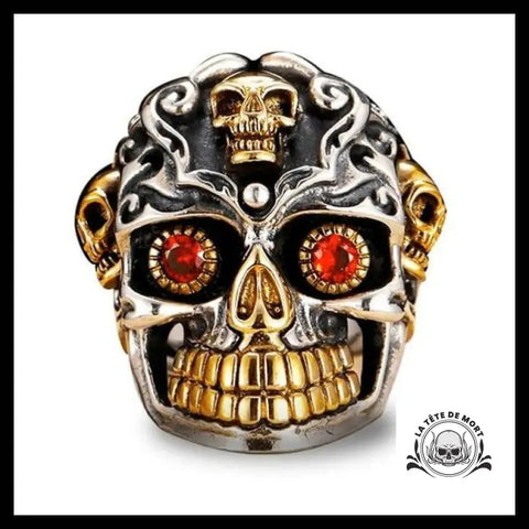 Bague Crâne Dieu Solaire (Argent)