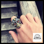 Bague Crâne Dieu Solaire (Argent)