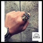 Bague Crâne Dieu Solaire (Argent)
