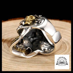 Bague Crâne Dieu Solaire (Argent)