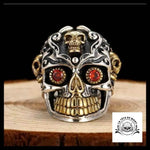 Bague Crâne Dieu Solaire (Argent)