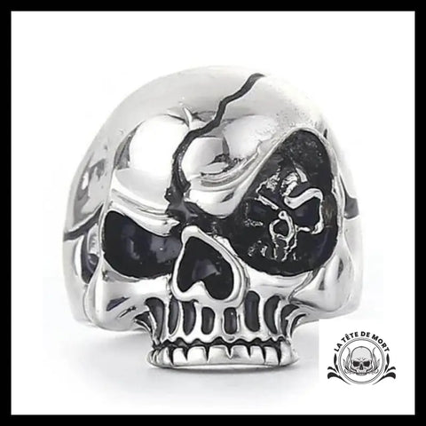 Bague Crâne Fissuré (Acier)
