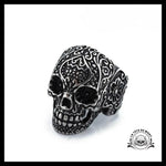 Bague Crâne Fleuri