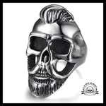 Bague Crâne Hipster (Acier)