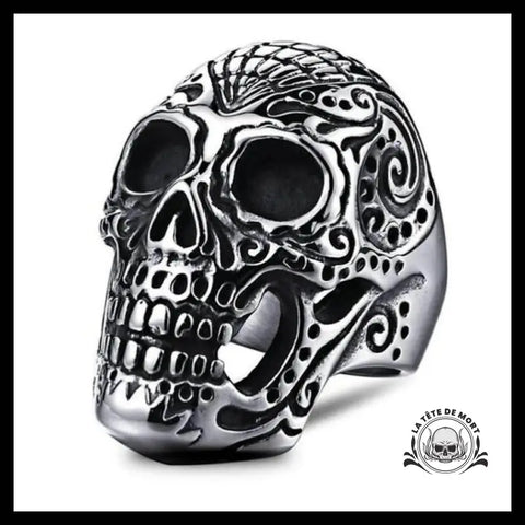 Bague Crâne Mexicain Calavera (Acier)