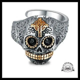 Bague Crâne Mexicain Homme (Argent)