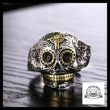Bague Crâne Mexicain Homme (Argent)