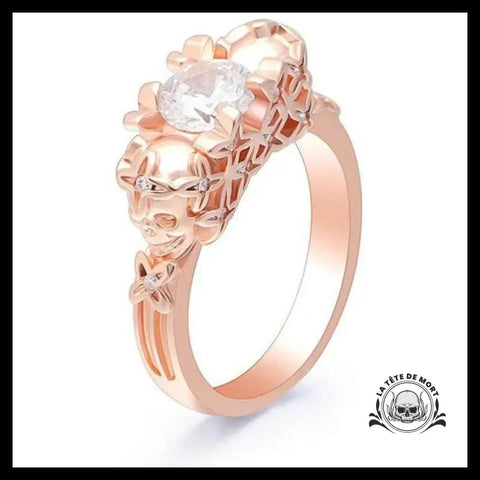 Bague Crâne Rose (Acier)