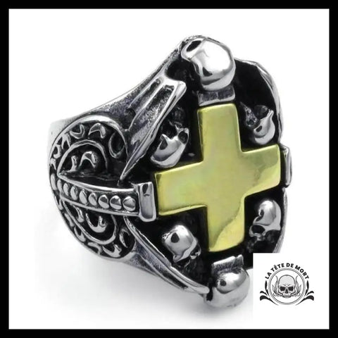 Bague Croix Homme (Acier)