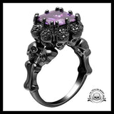 Bague Diamant Noir Maudit (Acier)