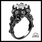 Bague Diamant Noir Maudit (Acier)