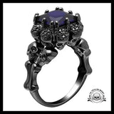 Bague Diamant Noir Maudit (Acier)