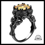 Bague Diamant Noir Maudit (Acier)