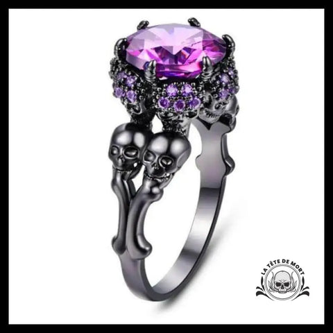 Bague Diamant Violet Crâne (Acier)