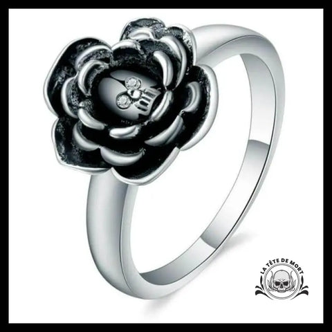 Bague Fleur Rose Macabre (Acier)