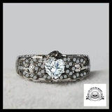 Bague Fleurs Diamants (Acier)
