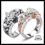 Bague Fleurs Diamants (Acier)