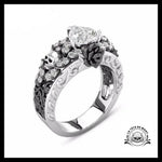 Bague Fleurs Diamants (Acier)