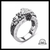 Bague Fleurs Diamants (Acier)