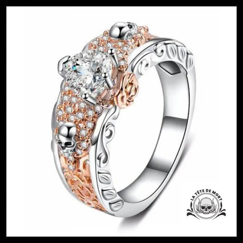 Bague Fleurs Diamants (Acier)