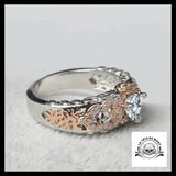 Bague Fleurs Diamants (Acier)