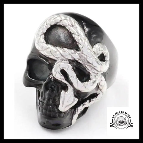 Bague Serpent Noir (Acier)