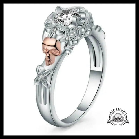 Bague Skull Flower (Acier)