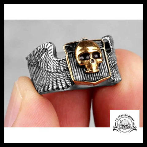 Bague Tête de Mort Ailée
