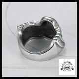 Bague Tête de Mort Ailée (Acier)