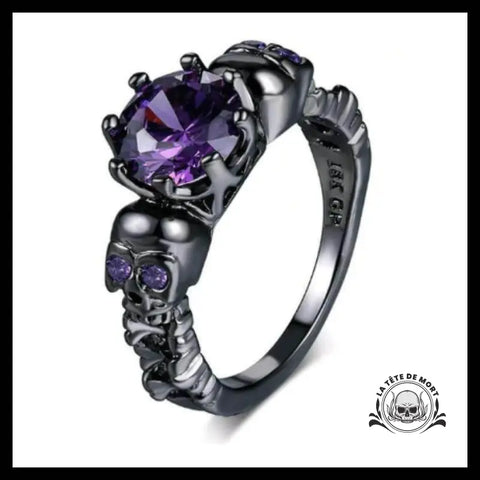 Bague Tête de Mort Améthyste