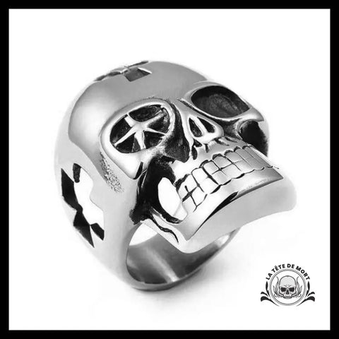 Bague Tête de Mort As De Pique (Acier)