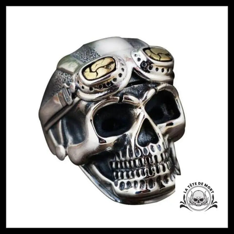 Bague Tête de Mort Aviateur