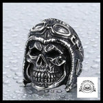 Bague Tête de Mort Avion (Acier)