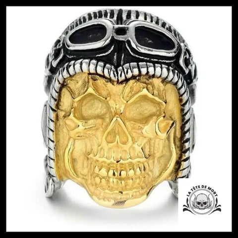 Bague Tête de Mort Avion (Acier)