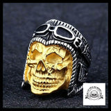 Bague Tête de Mort Avion (Acier)