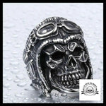 Bague Tête de Mort Avion (Acier)