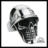 Bague Tête de Mort Casque (Acier)