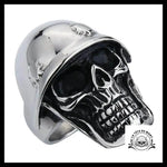 Bague Tête de Mort Casque (Acier)