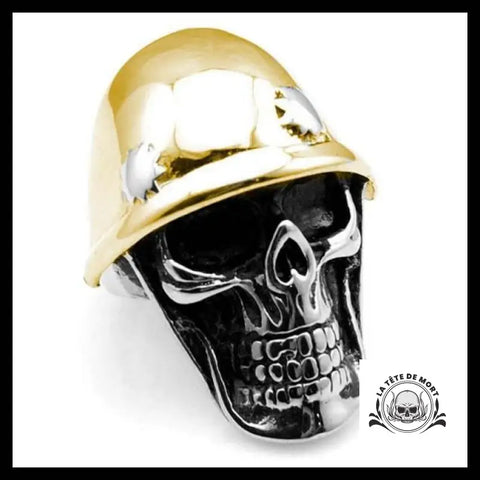 Bague Tête de Mort Casque (Acier)